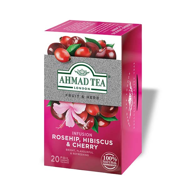 Ahmad Tea - Rosehip, Hibiscus & Cherry - 20 Teebeutel à 2g