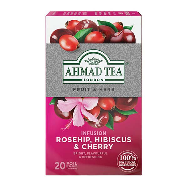Ahmad Tea - Rosehip, Hibiscus & Cherry - 20 Teebeutel à 2g