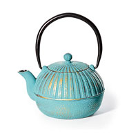 Eisengusskanne 0.8l - Beijing - Türkis-Gold