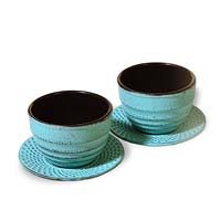 Teacup Eisenguss 0.12l  - Türkis - Set a 2 Stück