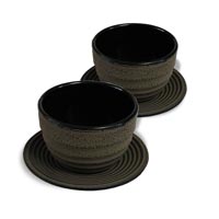 Teacup Eisenguss 0.12l  - Braun - Set a 2 Stück