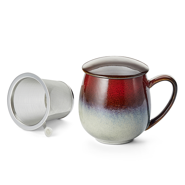 Kräuterteetasse Saara mit Reactive Glaze- rot